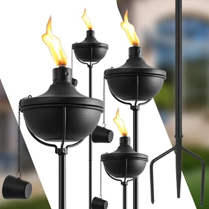 4 Pack 23.5oz Outdoor Metal Garden Torch Décor 4 Pack 23.5oz Outdoor Metal Garden Torch Décor