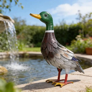 Handmade Iron Metal Duck Garden Statue Life-Size Mallard Indoor Outdoor Decor Handmade Iron Metal Duck Garden Statue Life-Size Mallard Indoor Outdoor Decor