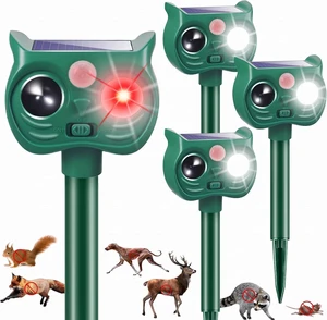 4 Pack Outdoor Solar Deer & Raccoon Repellent for Garden & Vegetable Beds 4 Pack Outdoor Solar Deer & Raccoon Repellent for Garden & Vegetable Beds