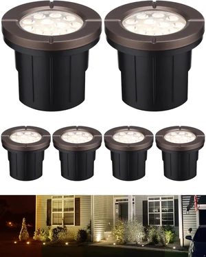 6-Pack 4 Inch Dia. 5CCT Flat Top Well Lights, Oil Rubbed Bronze 6-Pack 4 Inch Dia. 5CCT Flat Top Well Lights, Oil Rubbed Bronze