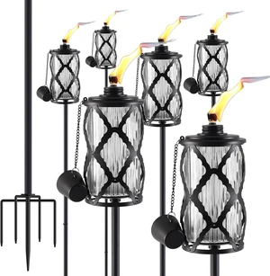 6 Pack 16 Oz Glass Citronella Torches for Outside Garden 6 Pack 16 Oz Glass Citronella Torches for Outside Garden
