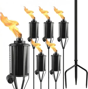 6 Pack 16oz Outdoor Metal Torches for Outside Garden Décor 6 Pack 16oz Outdoor Metal Torches for Outside Garden Décor