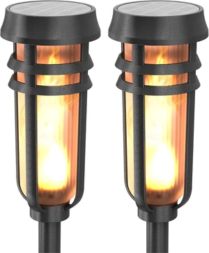 Metal Solar Tiki Torch Lights with Patented Fire Effect Metal Solar Tiki Torch Lights with Patented Fire Effect