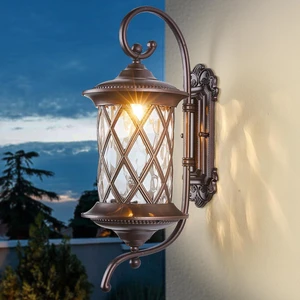 24" Large Oil Rubbed Bronze Outdoor Coach Wall Lantern Retro Waterproof Aluminum Sconce with Water Glass for Garage, Front Door, Garden 24" Large Oil Rubbed Bronze Outdoor Coach Wall Lantern Retro Waterproof Aluminum Sconce with Water Glass for Garage, Front Door, Garden