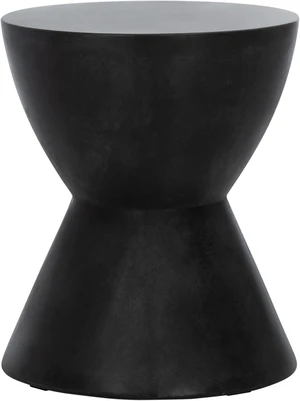 14.9" Athena Concrete Outdoor Accent Stool, Black, VNN1011C 14.9" Athena Concrete Outdoor Accent Stool, Black, VNN1011C