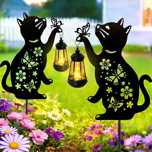 Black Cat Solar Hanging Lantern Outdoor Waterproof Garden Decor Black Cat Solar Hanging Lantern Outdoor Waterproof Garden Decor