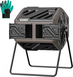 43 Gal Brown Outdoor Compost Bin Tumbler for Backyard Garden 43 Gal Brown Outdoor Compost Bin Tumbler for Backyard Garden