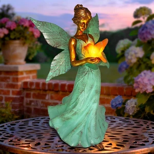 10in Fairy Angel Girls Garden Statue with Solar Lights, Outdoor Waterproof Decor 10in Fairy Angel Girls Garden Statue with Solar Lights, Outdoor Waterproof Decor