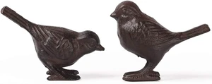 2 Pack Rustic Cast Iron Bird Statues for Indoor & Outdoor 2 Pack Rustic Cast Iron Bird Statues for Indoor & Outdoor
