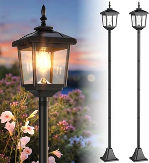 68" Solar Lamp Post Lights Outdoor, 2-Pack 2700K Dusk to Dawn Waterproof Posts for Garden, Patio, Lawn, Pathway, Driveway, Front Porch (Warm) 68" Solar Lamp Post Lights Outdoor, 2-Pack 2700K Dusk to Dawn Waterproof Posts for Garden, Patio, Lawn, Pathway, Driveway, Front Porch (Warm)