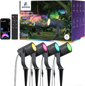 24W Smart Landscape Lighting Kit 4 Pack RGBCW Outdoor Spot Lights 24W Smart Landscape Lighting Kit 4 Pack RGBCW Outdoor Spot Lights