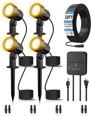 4-Pack All-in-One Dusk to Dawn Low Voltage Landscape Lighting Kit 4-Pack All-in-One Dusk to Dawn Low Voltage Landscape Lighting Kit
