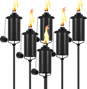 6 Pack 16oz Black Citronella Torches for Outside Garden 6 Pack 16oz Black Citronella Torches for Outside Garden
