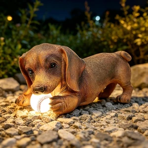 Dachshund Solar Garden Statue Weiner Dog Outdoor Figurine with Lights Dachshund Solar Garden Statue Weiner Dog Outdoor Figurine with Lights