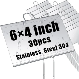 30 Pcs Silver Large Plant Markers, 6'' X 4'' with 11'' Stake 30 Pcs Silver Large Plant Markers, 6'' X 4'' with 11'' Stake