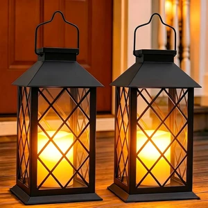 14'' Large Black Solar Lanterns Outdoor, Waterproof 14'' Large Black Solar Lanterns Outdoor, Waterproof