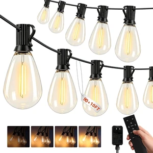 100(90+10)FT Outdoor String Lights 30m Waterproof LED Patio Lights with 39+2 S11 Bulbs, Dimmable Connectable for House, Porch, Yard, Garden, Gazebo 100(90+10)FT Outdoor String Lights 30m Waterproof LED Patio Lights with 39+2 S11 Bulbs, Dimmable Connectable for House, Porch, Yard, Garden, Gazebo