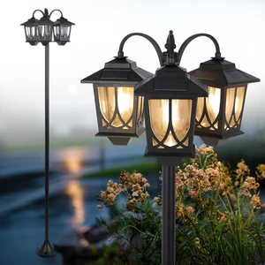 73" 3-Head Solar Lamp Post Light Outdoor Waterproof 60Lm 3000K Pathway Lights for Garden, Lawn, Yard 73" 3-Head Solar Lamp Post Light Outdoor Waterproof 60Lm 3000K Pathway Lights for Garden, Lawn, Yard