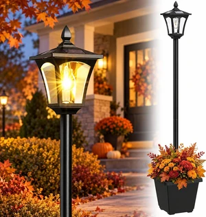 64 Inch Solar Lamp Post Light with Planter 60 High Lumens Waterproof Street Light for Garden, Pathway, Lawn, Driveway, Front Back DoorWarm 64 Inch Solar Lamp Post Light with Planter 60 High Lumens Waterproof Street Light for Garden, Pathway, Lawn, Driveway, Front Back DoorWarm