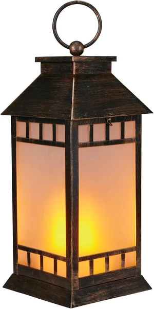 18" Bronze Waterproof Solar Lanterns Outdoor Flickering Flame 18" Bronze Waterproof Solar Lanterns Outdoor Flickering Flame