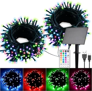 80 Ft Color Changing Solar String Lights Outdoor LED Christmas Lights 80 Ft Color Changing Solar String Lights Outdoor LED Christmas Lights
