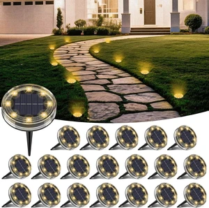 20 Pack IP68 Waterproof Solar Ground Lights Outdoor 20 Pack IP68 Waterproof Solar Ground Lights Outdoor