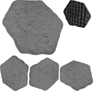 Set of 4, 16x17 Dark Gray Fiberclay Stepping Stone Pavers Faux Stone Outdoor Garden Pathway with Repeatable Pattern Set of 4, 16x17 Dark Gray Fiberclay Stepping Stone Pavers Faux Stone Outdoor Garden Pathway with Repeatable Pattern