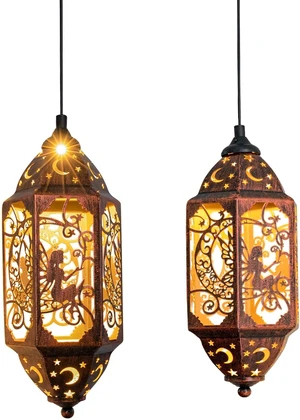 2 Pack 12.4" Moon Solar Lanterns Waterproof Outdoor Lights for Balcony, Backyard & Porch, Garden Gift for Mom & Grandma (2Pack, Red Copper) 2 Pack 12.4" Moon Solar Lanterns Waterproof Outdoor Lights for Balcony, Backyard & Porch, Garden Gift for Mom & Grandma (2Pack, Red Copper)