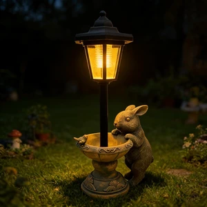 15.8 Tall Solar Rabbit Garden Statue with Lantern Outdoor Bunny Figurine Lights for Patio, Yard & Porch, Valentine's Day Gift for Mom, Grandma & Women 15.8 Tall Solar Rabbit Garden Statue with Lantern Outdoor Bunny Figurine Lights for Patio, Yard & Porch, Valentine's Day Gift for Mom, Grandma & Women