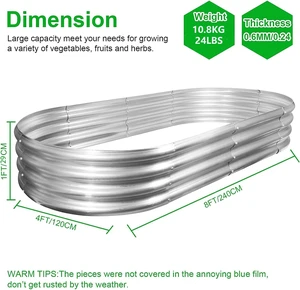 2 Pack Galvanized Raised Garden Bed 8×4×1FT Large Oval Steel Planter Box for Vegetables, Flowers & Herbs 2 Pack Galvanized Raised Garden Bed 8×4×1FT Large Oval Steel Planter Box for Vegetables, Flowers & Herbs
