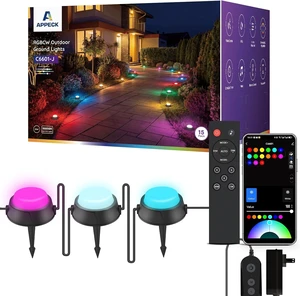 15 Pack Wired RGBCW Ground Lights 32 Ft Outdoor Pathway Lights 15 Pack Wired RGBCW Ground Lights 32 Ft Outdoor Pathway Lights
