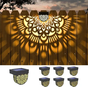 6 Pack Mandala Solar Fence Lights Black Waterproof Solar Powered Wall/Deck Step Lights for Garden, Post, Patio, Backyard & Yard Decor 6 Pack Mandala Solar Fence Lights Black Waterproof Solar Powered Wall/Deck Step Lights for Garden, Post, Patio, Backyard & Yard Decor