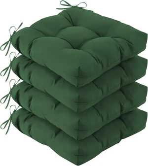 Set of 4, 19" x 19" x 5" Waterproof Outdoor Chair Cushions Fade-Resistant Dining Wicker Pads for Patio Furniture, Porch & Garden, Dark Green Set of 4, 19" x 19" x 5" Waterproof Outdoor Chair Cushions Fade-Resistant Dining Wicker Pads for Patio Furniture, Porch & Garden, Dark Green