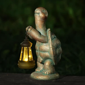 Solar Turtle Garden Statue Resin Outdoor Figurine with Solar Light Lantern Solar Turtle Garden Statue Resin Outdoor Figurine with Solar Light Lantern