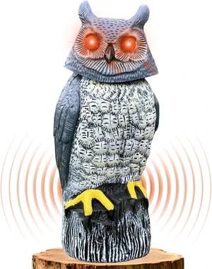 Solar Powered Garden Owl Statue with Motion Detection, Rotating Head, Realistic Hoots & Silent Mode Outdoor Owl Decoration for Home, Garden, Patio & Lawn Solar Powered Garden Owl Statue with Motion Detection, Rotating Head, Realistic Hoots & Silent Mode Outdoor Owl Decoration for Home, Garden, Patio & Lawn