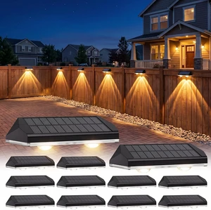 12 Pack 3 Color Temp Solar Fence Lights IP65 Waterproof LED Step Lights for Backyard, Patio, Railing, Garden & Yard 12 Pack 3 Color Temp Solar Fence Lights IP65 Waterproof LED Step Lights for Backyard, Patio, Railing, Garden & Yard