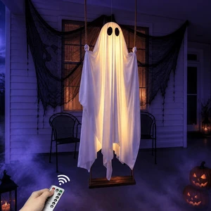5 Ft Pre-Assembled Hanging Swing Ghost Large Outdoor Halloween Decoration 5 Ft Pre-Assembled Hanging Swing Ghost Large Outdoor Halloween Decoration
