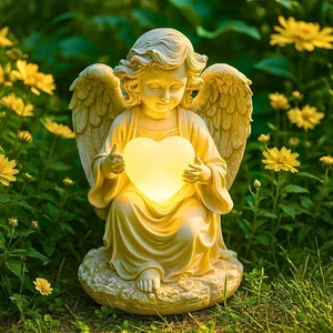 8" Solar Angel Garden Statue Guardian Memorial Outdoor Light 8" Solar Angel Garden Statue Guardian Memorial Outdoor Light