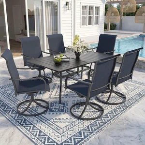 6 Person Patio Dining Set 63" Outdoor Table & 6 Chairs 6 Person Patio Dining Set 63" Outdoor Table & 6 Chairs