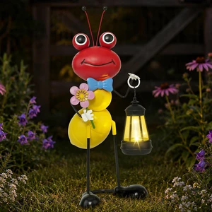 15.3 Inch Solar Ant Garden Statue with Lantern Waterproof Metal Outdoor Light for Yard, Patio, Lawn, Porch & Pathway, Garden Gift for Women, Mom & Grandma (RED) 15.3 Inch Solar Ant Garden Statue with Lantern Waterproof Metal Outdoor Light for Yard, Patio, Lawn, Porch & Pathway, Garden Gift for Women, Mom & Grandma (RED)