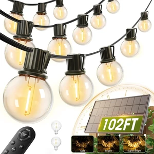 102 Ft Waterproof Solar String Lights Outdoor with USB Charging 102 Ft Waterproof Solar String Lights Outdoor with USB Charging