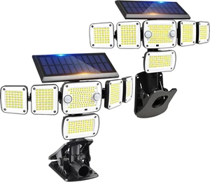 5000LM Solar Flood Lights with Motion Sensor Clip-On Outdoor Solar Lights 5000LM Solar Flood Lights with Motion Sensor Clip-On Outdoor Solar Lights