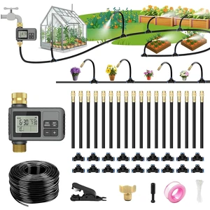 Drip Irrigation System with Smart Water Timer, 60 Ft Drip Irrigation System with Smart Water Timer, 60 Ft
