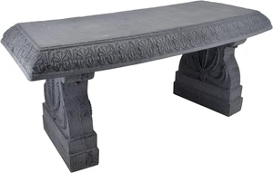 BE02 Fiberclay Outdoor Garden Bench Gray Patio Seating for Front Porch, Park & Outside Decor BE02 Fiberclay Outdoor Garden Bench Gray Patio Seating for Front Porch, Park & Outside Decor