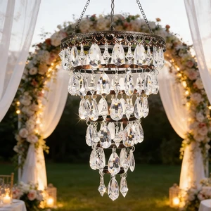 Waterproof Solar Crystal Chandelier Hanging Outdoor Garden Light Waterproof Solar Crystal Chandelier Hanging Outdoor Garden Light