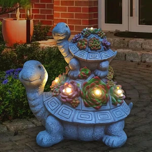 Large Solar Turtle Garden Statue with Succulent & 6 LED Lights Outdoor Decor Art for Garden, Home, Lawn, Yard & Balcony Large Solar Turtle Garden Statue with Succulent & 6 LED Lights Outdoor Decor Art for Garden, Home, Lawn, Yard & Balcony