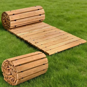 8 Ft Roll-Out Wooden Garden Pathway Outdoor Wood Walkway (Natural) 8 Ft Roll-Out Wooden Garden Pathway Outdoor Wood Walkway (Natural)