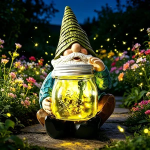 Solar Garden Gnome Statue with Firefly Lights Outdoor Solar Garden Gnome Statue with Firefly Lights Outdoor