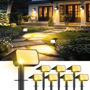 8 Pack Upgraded IP67 Waterproof Solar Spot Lights 108 LEDs, 4 Modes, 800LM, Dusk to Dawn for Garden, Yard & Tree, Warm White 8 Pack Upgraded IP67 Waterproof Solar Spot Lights 108 LEDs, 4 Modes, 800LM, Dusk to Dawn for Garden, Yard & Tree, Warm White