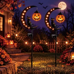 2 Pcs Solar Halloween Lights Outdoor Decorations 2 Pcs Solar Halloween Lights Outdoor Decorations